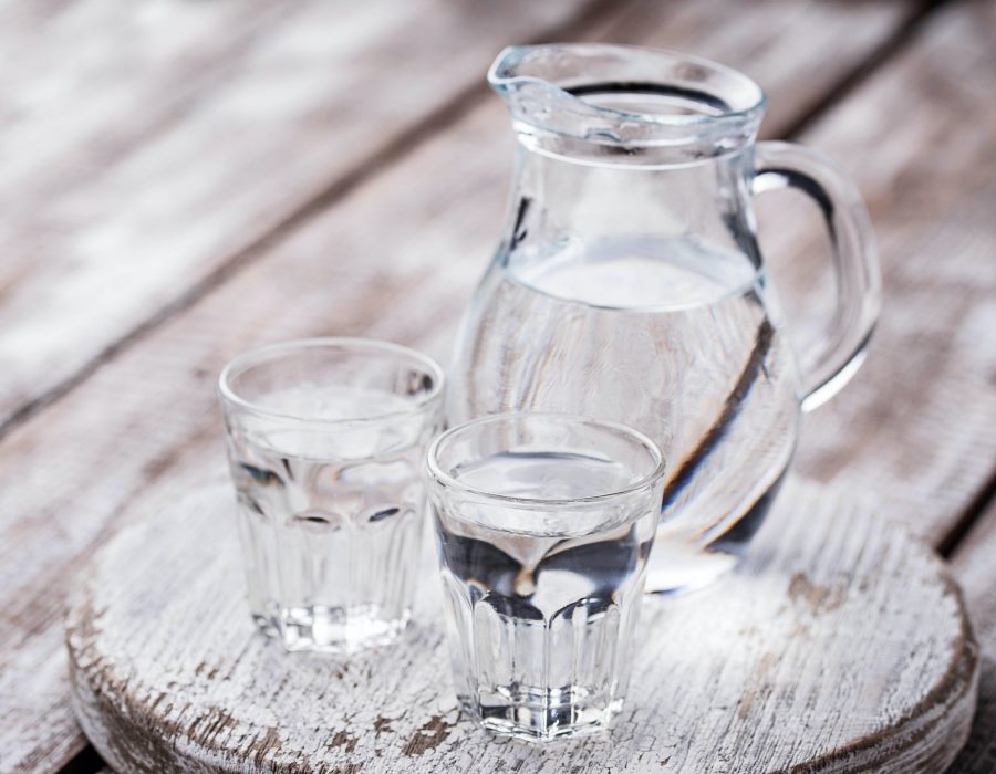 Glasses and jug of cold water